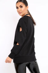 Black Anti Social Slogan Jumper - Aaruhi-Jumper