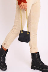 Black Antique Gold Chain Mini Bag - Becci-Bags