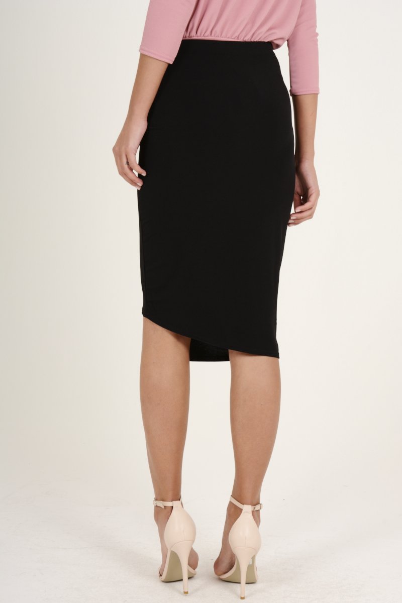 Black Assymetric Skirt - Branna-Skirts