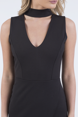 Black Asymmetric Choker Dress - Zoe-Dresses