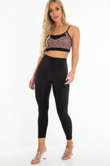 Black Aztec Print Bralet Leggings Activewear Co-Ord - Trina-Co-ords