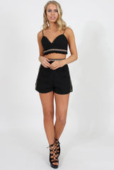 Black Aztec Trim Two Piece Set - Alby-Co-ords