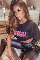 Black Baby Girl Pink Flames T-shirt - Zeila-T-shirt