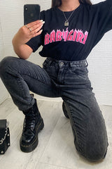 Black Baby Girl Pink Flames T-shirt - Zeila-T-shirt