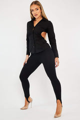 Black Backless Cut Out Shirt - Maja-Shirts