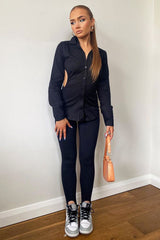 Black Backless Cut Out Shirt - Maja-Shirts