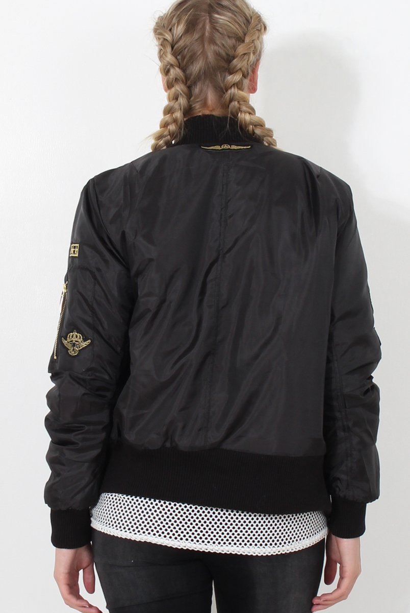 Black Badge Detail Bomber Jacket - Kendall-Jackets