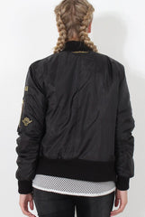 Black Badge Detail Bomber Jacket - Kendall-Jackets