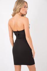 Black Bandeau Lace Up Dress - Blair-Dresses