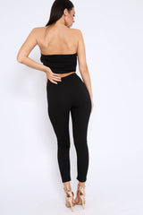 Black Bandeau Top And Leggings Co-Ord - Kristina-Co-ords