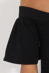 Black Bardot Bodycon Midi Dress - Cecilia-Dresses