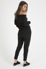 Black Bardot Distressed Jumpsuit - Bethan-Jumpsuits