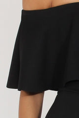 Black Bardot Fitted Jumpsuit - Bridget-Jumpsuits