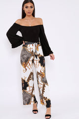 Black Bardot Frill Flare Sleeve Bodysuit - Sofiya-Bodysuits