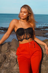 Black Bardot Lace Bralet - Lilia-Bralets