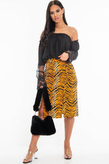 Black Bardot Mesh Lace Sleeve Tie Front Top - Mandy-Tops