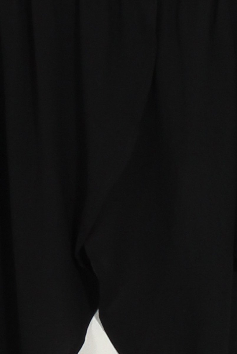 Black Bardot Split Back Dipped Hem Top - Cici-Tops