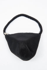 Black Beaded Mini Clutch Bag - Natally-Bags