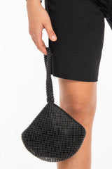 Black Beaded Mini Clutch Bag - Natally-Bags