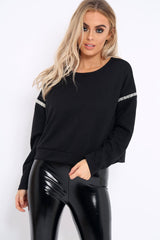 Black Beaded Sweatshirt - Jordin-Jumper
