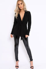 Black Belted Blazer - Kenna-Blazers