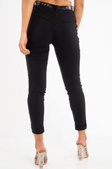Black Belted Tapered Trousers - Kierra-Trousers