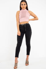 Black Belted Tapered Trousers - Kierra-Trousers