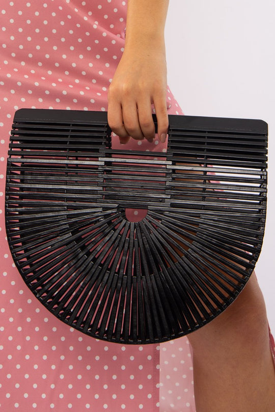 Black Big Bamboo Beach Bag - Otto