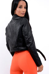 Black Biker Jacket - Hanna-Jackets