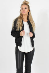 Black Black Zip Bomber Jacket - Minah-Jackets