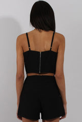 Black & Blue Floral Embroidered Co-ord - Alessia-Co-ords