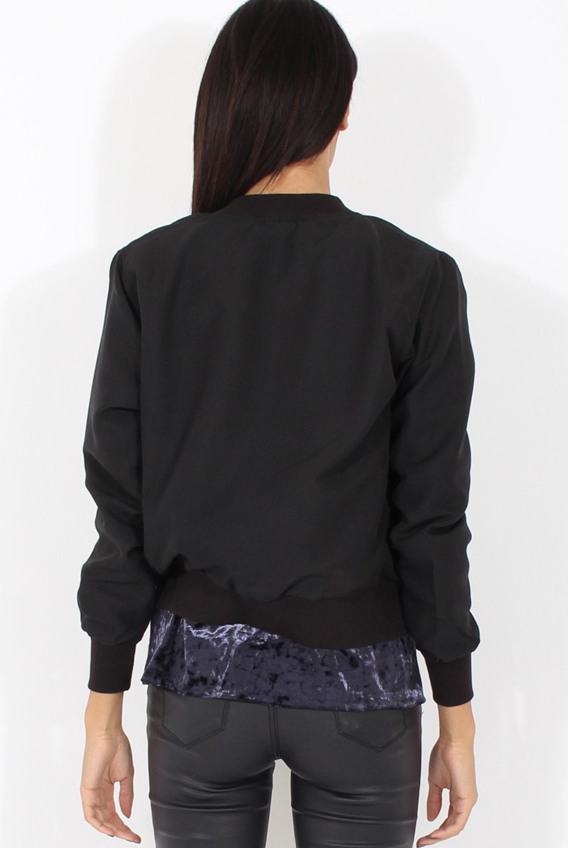 Black Bomber Jacket - Maisie-Jackets