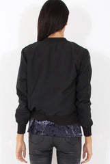 Black Bomber Jacket - Maisie-Jackets