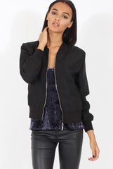 Black Bomber Jacket - Maisie-Jackets