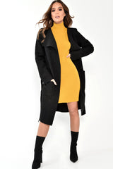 Black Borg Belted Waterfall Jacket - Jadayah-Jackets