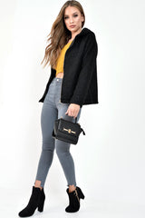 Black Borg Hooded Zipper Front Coat - Bryley-Coats