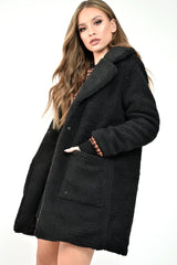 Black Borg Longline Oversized Coat - Acadia-Coats