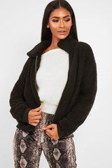 Black Borg Zip Front Jacket - Danyelle-Jackets