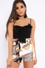 Black Bow Extreme Crop Top - Rossi-Tops