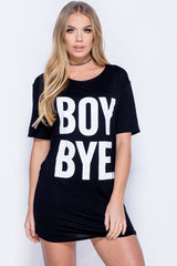 Black Boy Bye Slogan T-shirt - Leela-Dresses