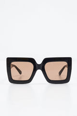 Black Brown Tinted Lens Oversized Square Sunglasses - Cyanna-Sunglasses