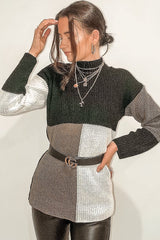 Black Brown and Cream Knit Jumper Dress - Taila-Jumper