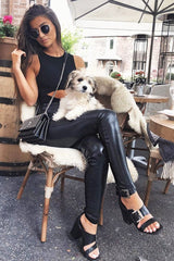 Black Buckle Block Heels - Cadie-Heels