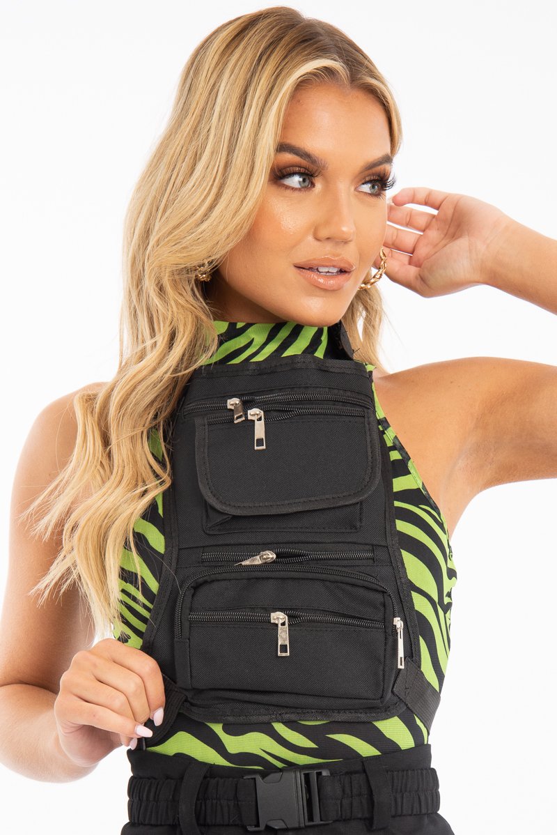 Black Buckle Front Bum Bag - Bex-Bags