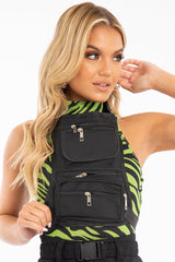 Black Buckle Front Bum Bag - Bex-Bags