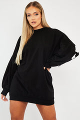 Black Buffalo New York Slogan Sweater Dress - Nazaria-Dresses