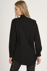 Black Butterfly Embroidered Shirt - Elita-Shirts