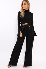 Black Button Detail Co-ord - Kendi-Co-ords