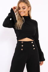 Black Button Detail Co-ord - Kendi-Co-ords