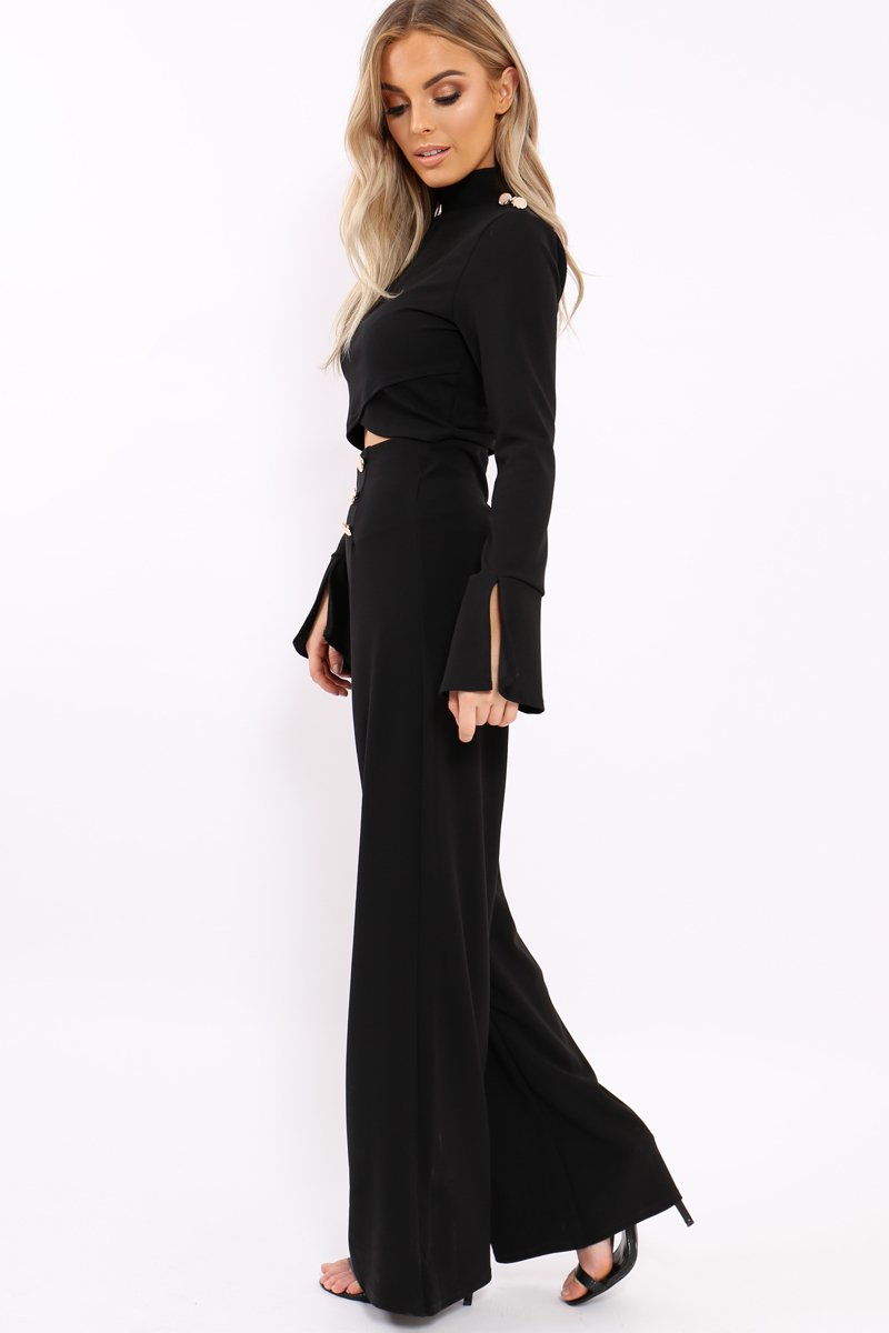 Black Button Detail Co-ord - Kendi-Co-ords